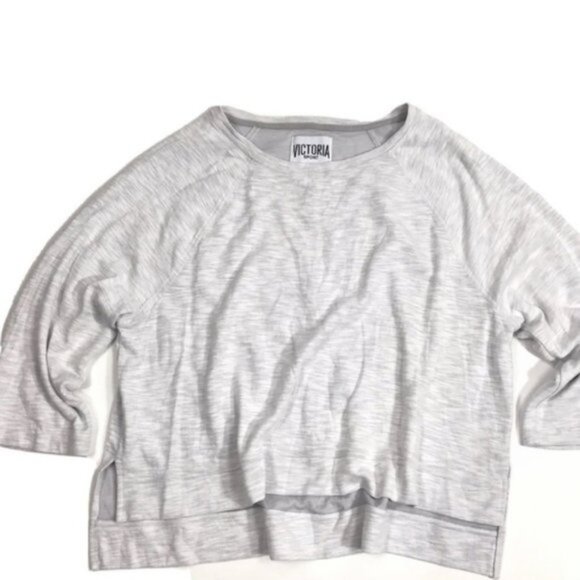 Victoria's Secret sport | Cream & Gray Boxy Pullover Sweater | Size Extra Small - Picture 2 of 10